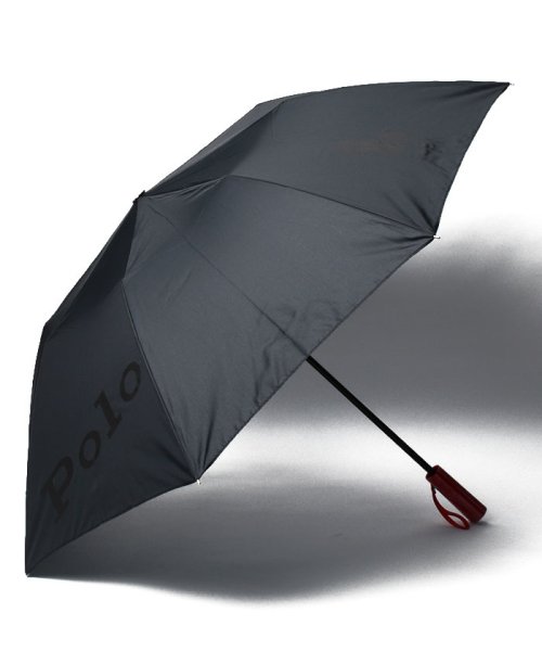POLO RALPH LAUREN(umbrella)(ポロラルフローレン（傘）)/楽折傘　無地×カラーポロポニー/ブラック