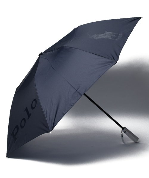 POLO RALPH LAUREN(umbrella)(ポロラルフローレン（傘）)/楽折傘　無地×カラーポロポニー/ネイビーブルー