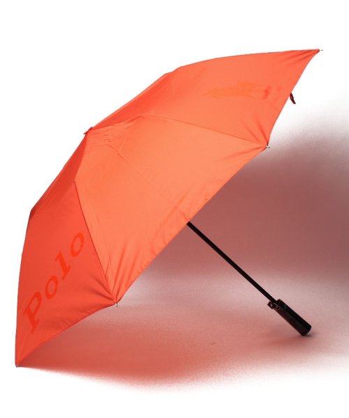 POLO RALPH LAUREN(umbrella)(ポロラルフローレン（傘）)/楽折傘　無地×カラーポロポニー/オレンジ