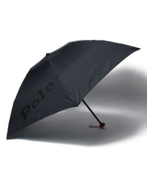POLO RALPH LAUREN(umbrella)(ポロラルフローレン（傘）)/折りたたみ傘　無地×カラーポロポニー/ブラック