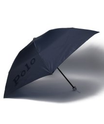 POLO RALPH LAUREN(umbrella)(ポロラルフローレン（傘）)/折りたたみ傘　無地×カラーポロポニー/ネイビーブルー