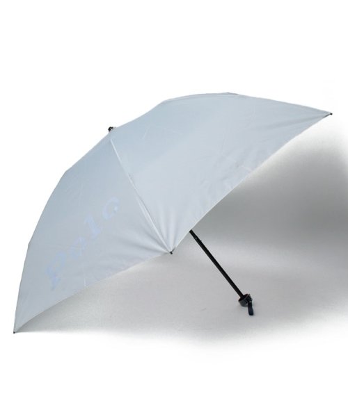 POLO RALPH LAUREN(umbrella)(ポロラルフローレン（傘）)/折りたたみ傘　無地×カラーポロポニー/グレー