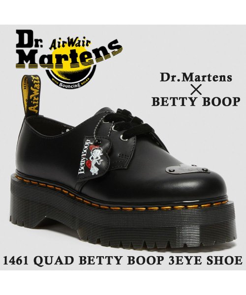 DR.MARTENS(ドクターマーチン)/Dr.Martens ドクターマーチン レディース 1461 QUAD BETTY BOOP 3EYE SHOE クアッド ベティ ブープ スリーホールシューズ/ブラック