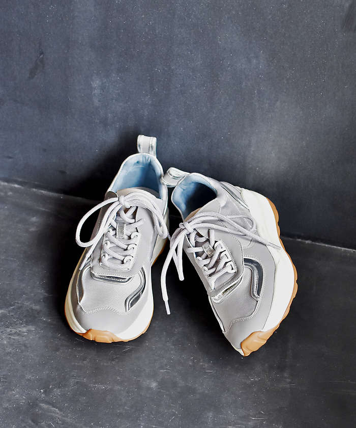 AuBANNISTER 配色ボリュームスニーカー グレー 23