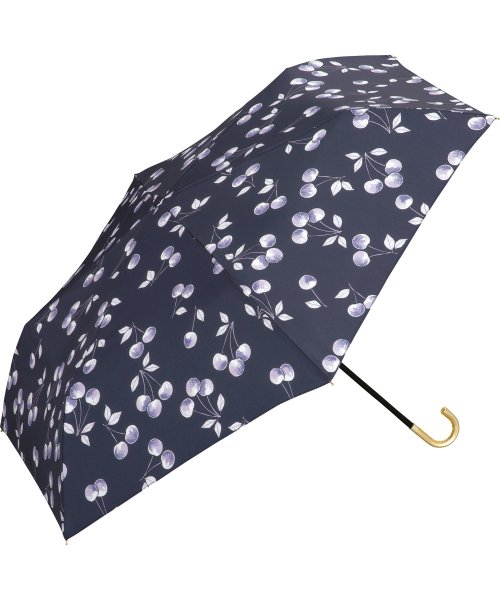 Wpc．(Wpc．)/【Wpc.公式】雨傘 ガーリーチェリー ミニ  50cm 継続はっ水 晴雨兼用 レディース 折りたたみ傘/NV
