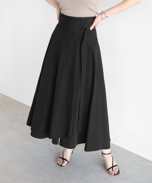 Aga 手洗い可 フレアロングラップスカート Orange Mocha Blue Black Color ラシュッド Lasud Magaseek