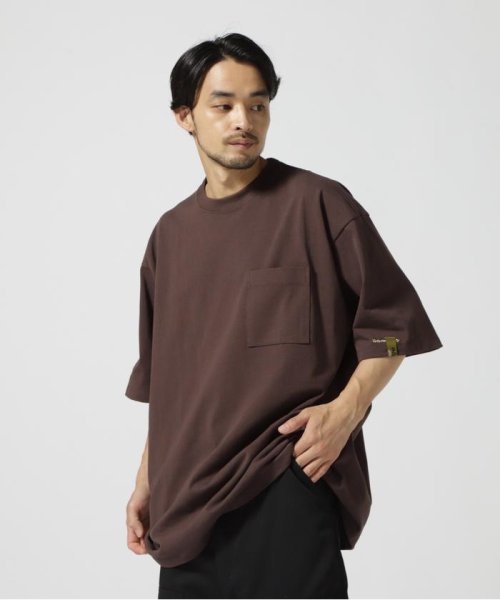 AVIREX(AVIREX)/ EMBROIDERY TAPING & TAPING POCKET CREW NECK T－SHIRT/ブラウン