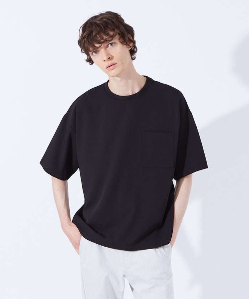 ABAHOUSE(ABAHOUSE)/【Comfortable】変形 切替 半袖 Tシャツ/ブラック