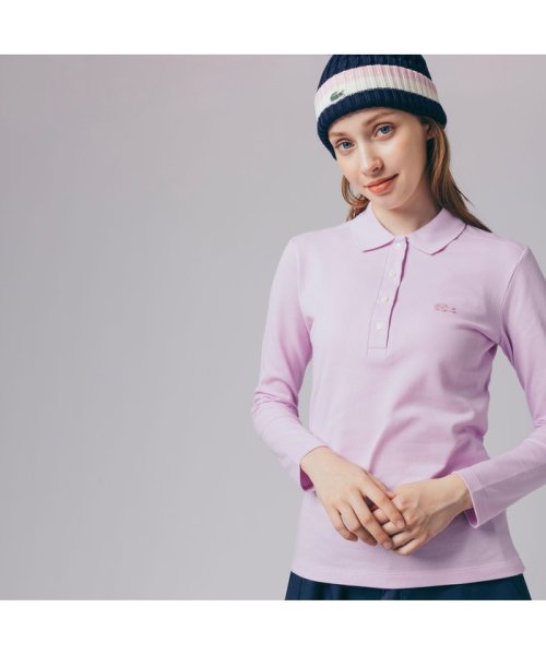 LACOSTE(ラコステ)/ストレッチポロシャツ（長袖）/ピンク