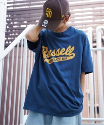 VENCE　EXCHANGE(ヴァンス　エクスチェンジ)/RUSSELL ATHLETIC ラッセルアスレチック フロントロゴTシャツ/ネイビー