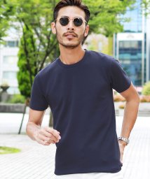 JIGGYS SHOP(ジギーズショップ)/WフェイスコンパクトTシャツ / Tシャツ メンズ おしゃれ 上品 爽やか ティーシャツ 半袖 カットソー スリム 細身 トップス インナー/ネイビー