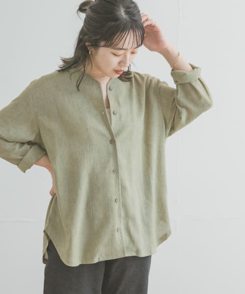 セール リネンミックスノーカラーブラウス アイテムズ アーバンリサーチ レディース Items Urbanresearch Magaseek