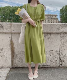 ワンピース リネン 麻 グリーン カーキ 緑色 のファッション通販 Magaseek