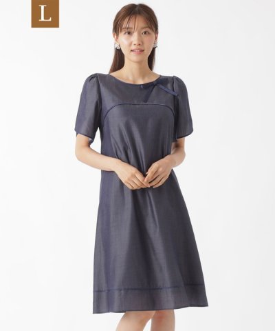 【L】ナチュラルシャンブレー ドレス