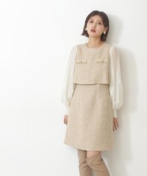 JILL by JILL STUART(ジル バイ ジル スチュアート)/ミックスツイードワンピース/ベージュ