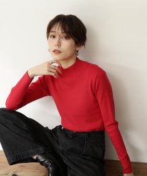 N Natural Beauty Basic(エヌナチュラルビューティベーシック)/総針ボトルネック長袖ニット/レッド