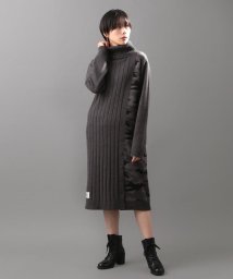 AVIREX(AVIREX)/タートル ボタン ニット ワンピース/ TURTLE BUTTON KNIT ONE PIECE/チャコール