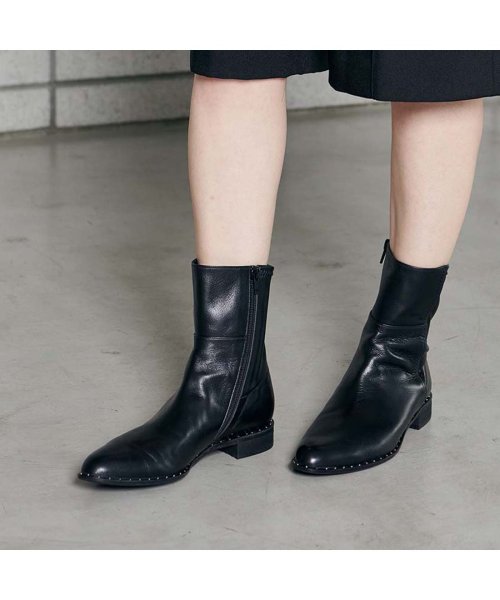 ストレッチショートブーツ ET JACOMO 本革