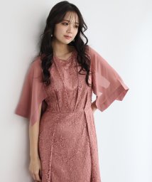 PourVous/シフォン切替レースワンピース 結婚式 パーティードレス/504842222