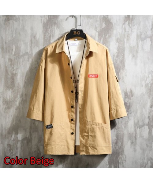 メンズ ワークシャツ カジュアルシャツ レディース 七分丈 ヒップホップ系 スケーター系 お兄系 B系 ストリート系 マウマウ ファッション Mowmow Fashion Magaseek