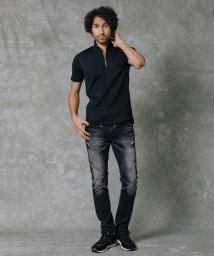 MICHEL KLEIN HOMME(ミッシェルクランオム)/【2022年モデル】《日本製》ハーフジップスタンドカラーポロシャツ/ブラック（94）