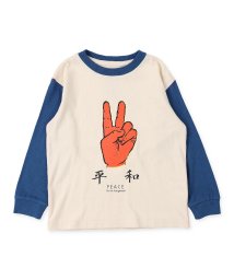 ゴートゥーハリウッド(ゴートゥーハリウッド)/天竺 薔薇 と 平和 Tシャツ/オフホワイト