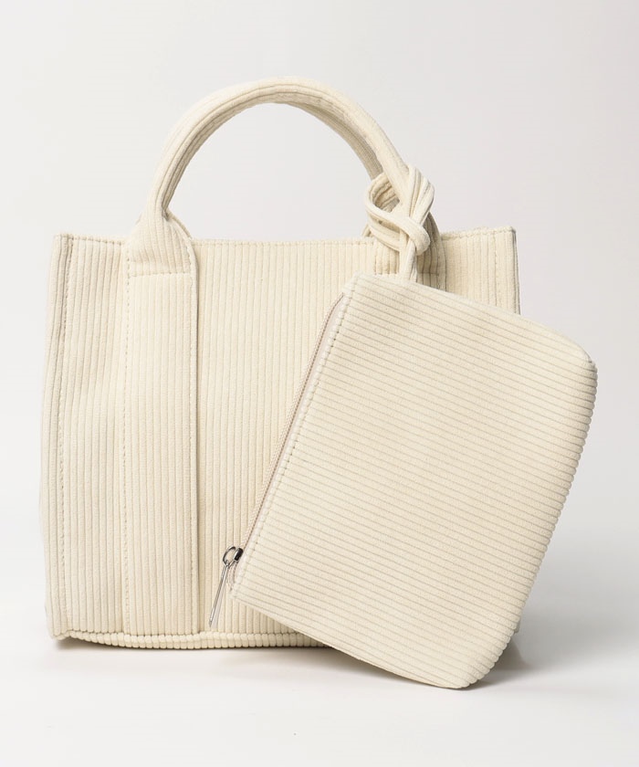 カシュカシュ cachecache / リサイクルポリコーデュロイスクエアトート