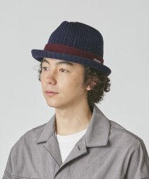 OVERRIDE(OVERRIDE)/OVERRIDE  CABLE KNIT FEDORA WOOL/ネイビー