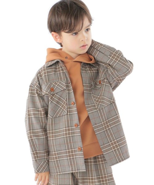 SHIPS KIDS(シップスキッズ)/SHIPS KIDS:100～130cm / グレンチェック セット シャツ/ベージュ系