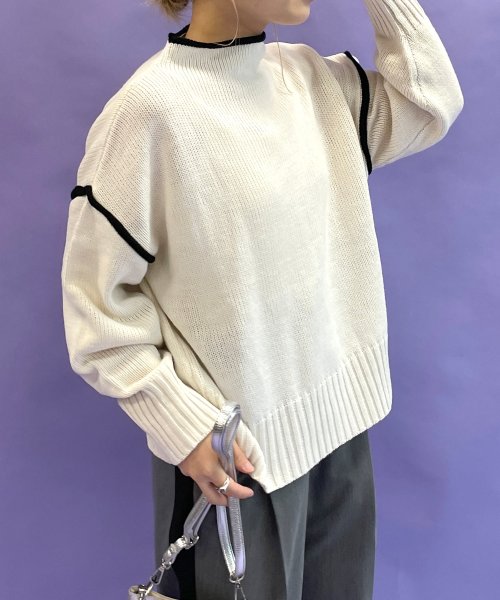 セール 配色ラインニットプルオーバー ダブルクローゼット W Closet Magaseek