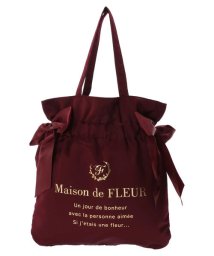 Maison de FLEUR(メゾンドフルール)/ダブルリボンギャザートートバッグ/ワイン