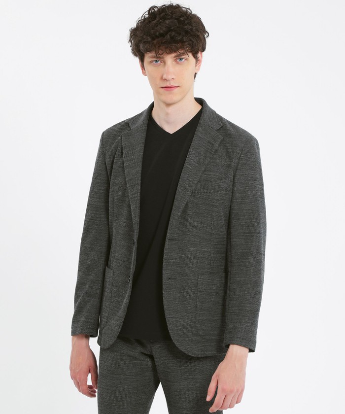 テーラードジャージー ジャケット ウール混メランジジャージー(504847835)|HANKYU MEN'S / 阪急メンズ