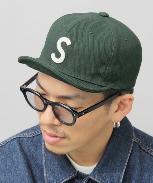 Besiquenti(ベーシックエンチ)/スプリングロゴ コットン ショートキャップ ロゴ ショートバイザー アンパイアキャップ ボールキャップ 帽子 メンズ カジュアル シンプル ワンポイント/グリーン系1