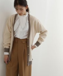 NATURAL BEAUTY BASIC(ナチュラルビューティーベーシック)/バイカラーニットカーデ/オフ×モカ2