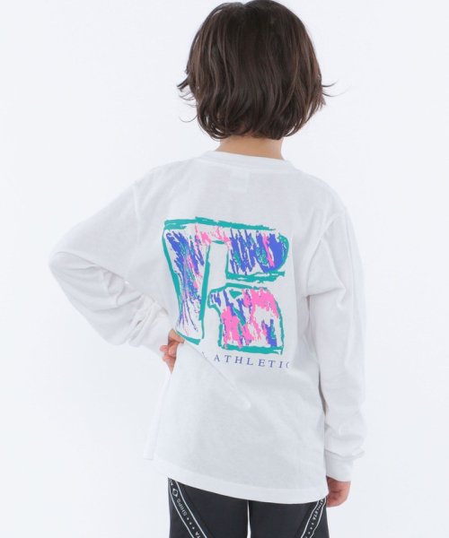 SHIPS KIDS(シップスキッズ)/【SHIPS KIDS別注】RUSSELL ATHLETIC:100～160cm / カラーリング ロゴ 長袖 TEE/ホワイト