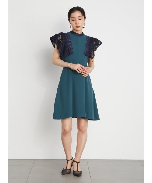 レーススリーブミニドレス リリー ブラウン Lily Brown Magaseek