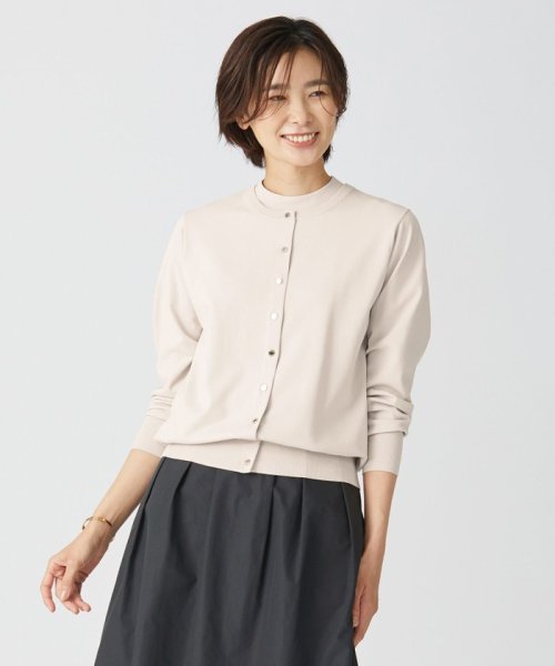 J.PRESS LADIES（LARGE SIZE）(J．プレス　レディス（大きいサイズ）)/【洗える】 レーヨンエリートストレッチ カーディガン/ベージュ系