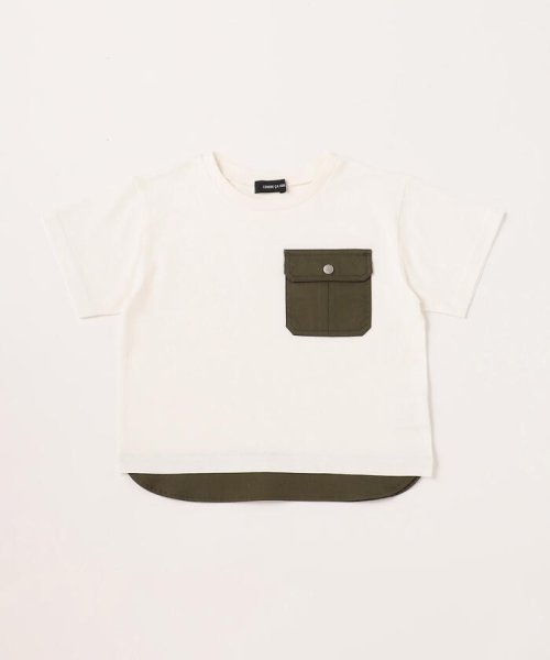 COMME CA ISM KIDS(コムサイズム（キッズ）)/ビッグポケット付き　Tシャツ/ホワイト