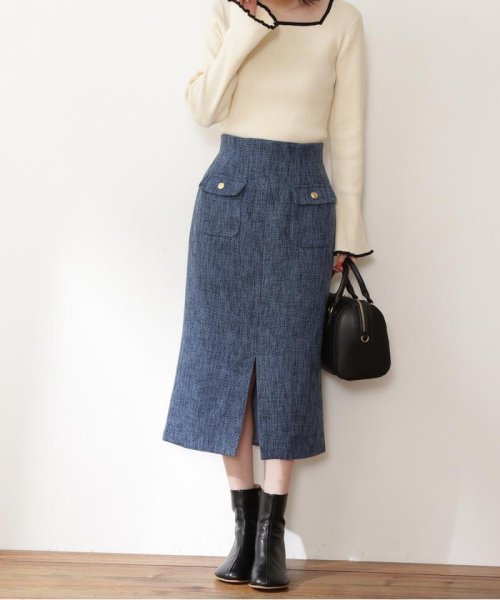 N Natural Beauty Basic(エヌナチュラルビューティベーシック)/ツイードポケットタイトスカート《S Size Line》/ブルー