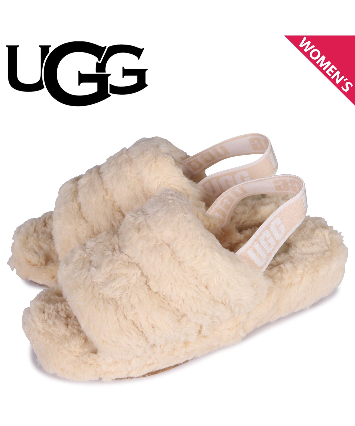 未使用UGG　ファーサンダル　size8 サンダル 靴 レディース 高 画質