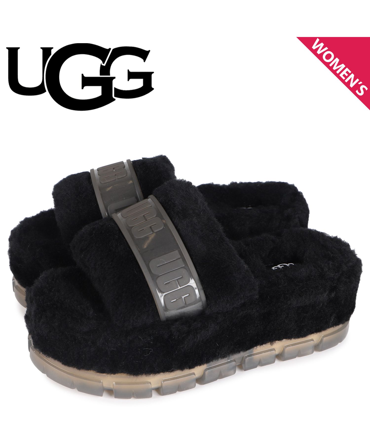 UGG アグ サンダル スライドサンダル フラッフィータ クリア ...