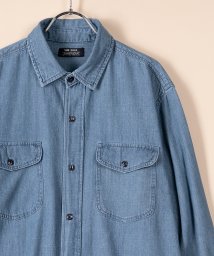 Amerikaya(Amerikaya)/【アメリカ屋】　デニム　ワーク長袖シャツ/アメカジ/ベーシック/22AW/ユーズドウォッシュ（淡色）