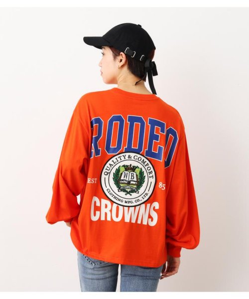 RODEO CROWNS WIDE BOWL(ロデオクラウンズワイドボウル)/Rodeo College L/S Tシャツ/ORG