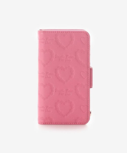 Samantha Thavasa Petit Choice(サマンサタバサプチチョイス)/iPhone(12mini)ケースフラワーハート型押し/ピンク