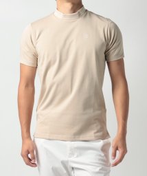 Munsingwear(マンシングウェア)/『STANDARD』SUNSCREENスムースガゼット付きモックネック半袖シャツ/ベージュ