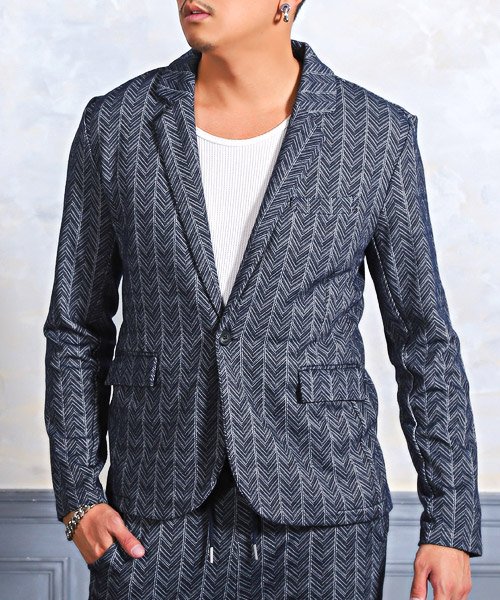 テーラードかすれヘリンボーンジャケット テーラードジャケット メンズ ヘリンボーン かすれ ラグスタイル Luxstyle Magaseek