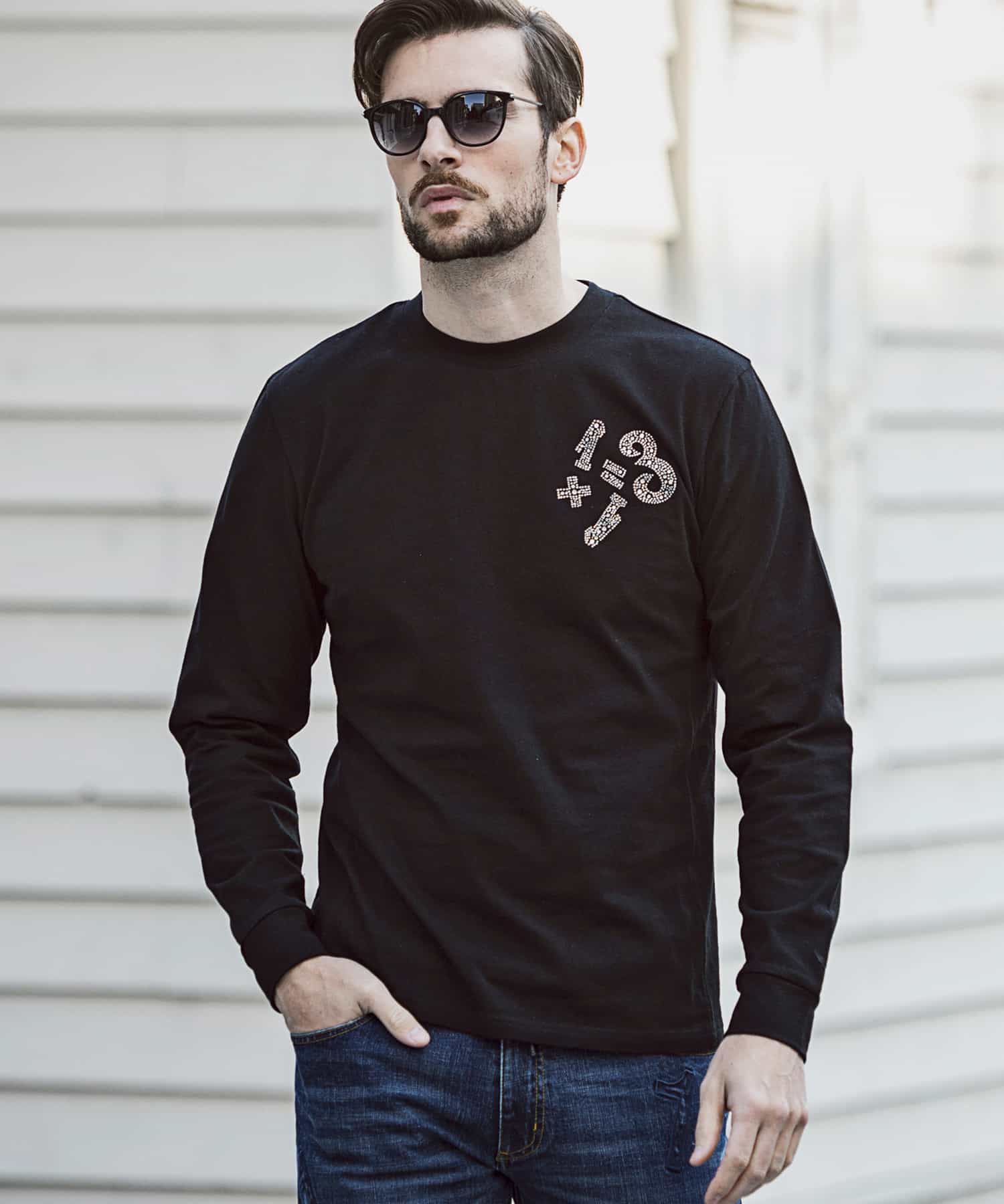 1+1=3ラインストーンロゴ長袖Tシャツ(504856064)｜HANKYU MEN'S