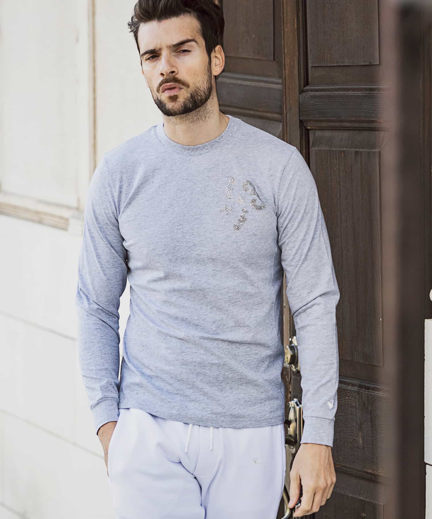 1+1=3ラインストーンロゴ長袖Tシャツ(504856064)｜HANKYU MEN'S