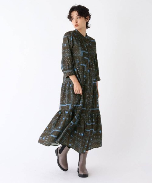 C バンダナプリント ロングワンピース Web限定サイズ オペークドットクリップ Opaque Clip Magaseek