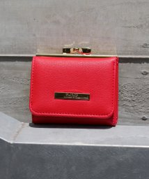 ninon(ニノン)/【12色展開】プレート付き小ぶりがま口財布/レッド